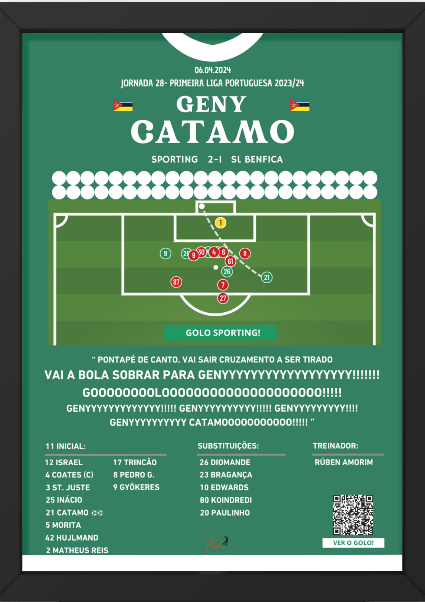 Geny Catamo Last Minute Goal Sporting vs Benfica - Primeira Liga Portuguesa 2023/2024