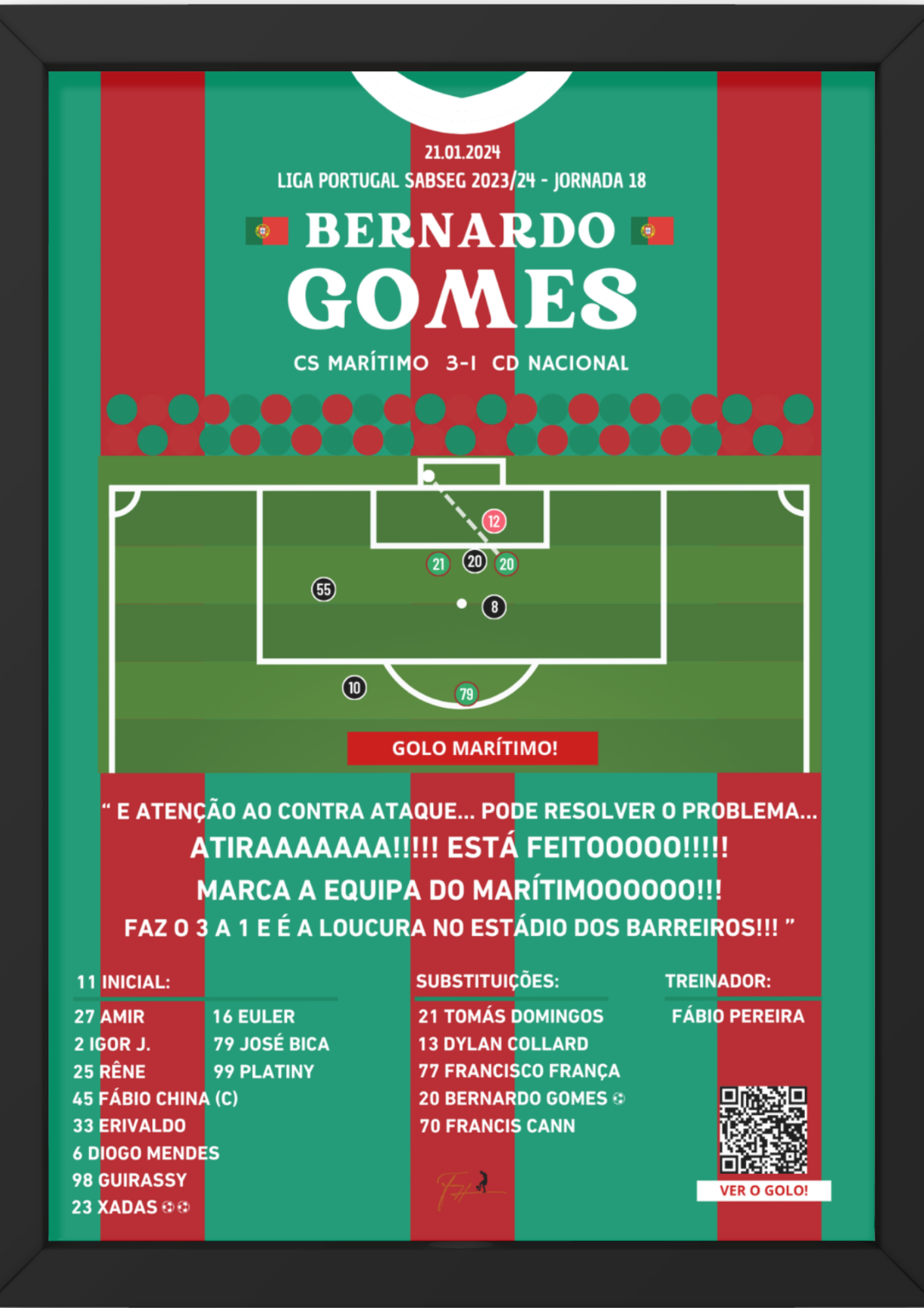 Bernardo Gomes Derby Final Goal Marítimo vs Nacional da Madeira - Segunda Liga 2023/2024