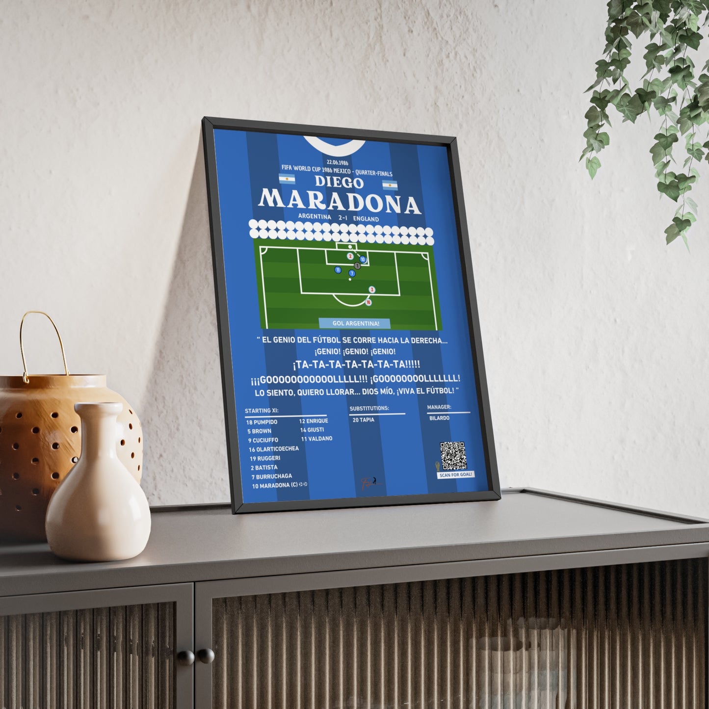 Maradona "Genio! TA-TA-TA" Goal Argentina vs England - FIFA World Cup Quarterfinals 1986 México