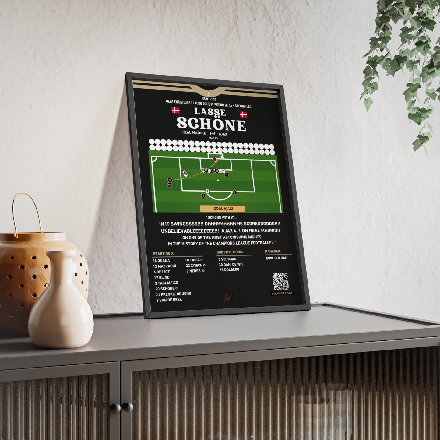 Lasse Schone Freekick Goal Real Madrid Vs Ajax - Champions League Round of 16 2018/2019