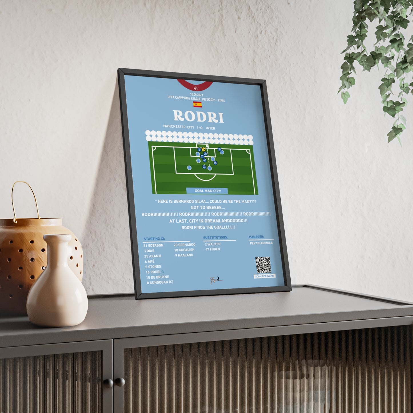 Rodri Final Goal Manchester City vs Internazionale- Champions League Final 2022/2023