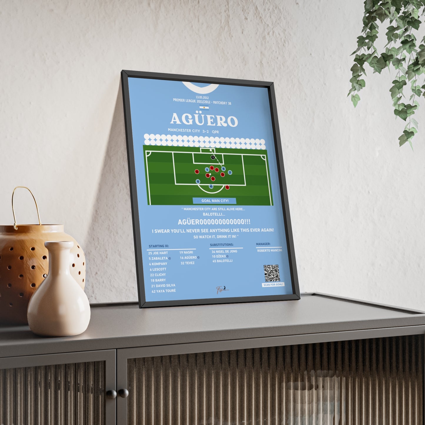 Sergio Aguero Last Minute Goal Manchester City Vs QPR - Premier League 2011/2012