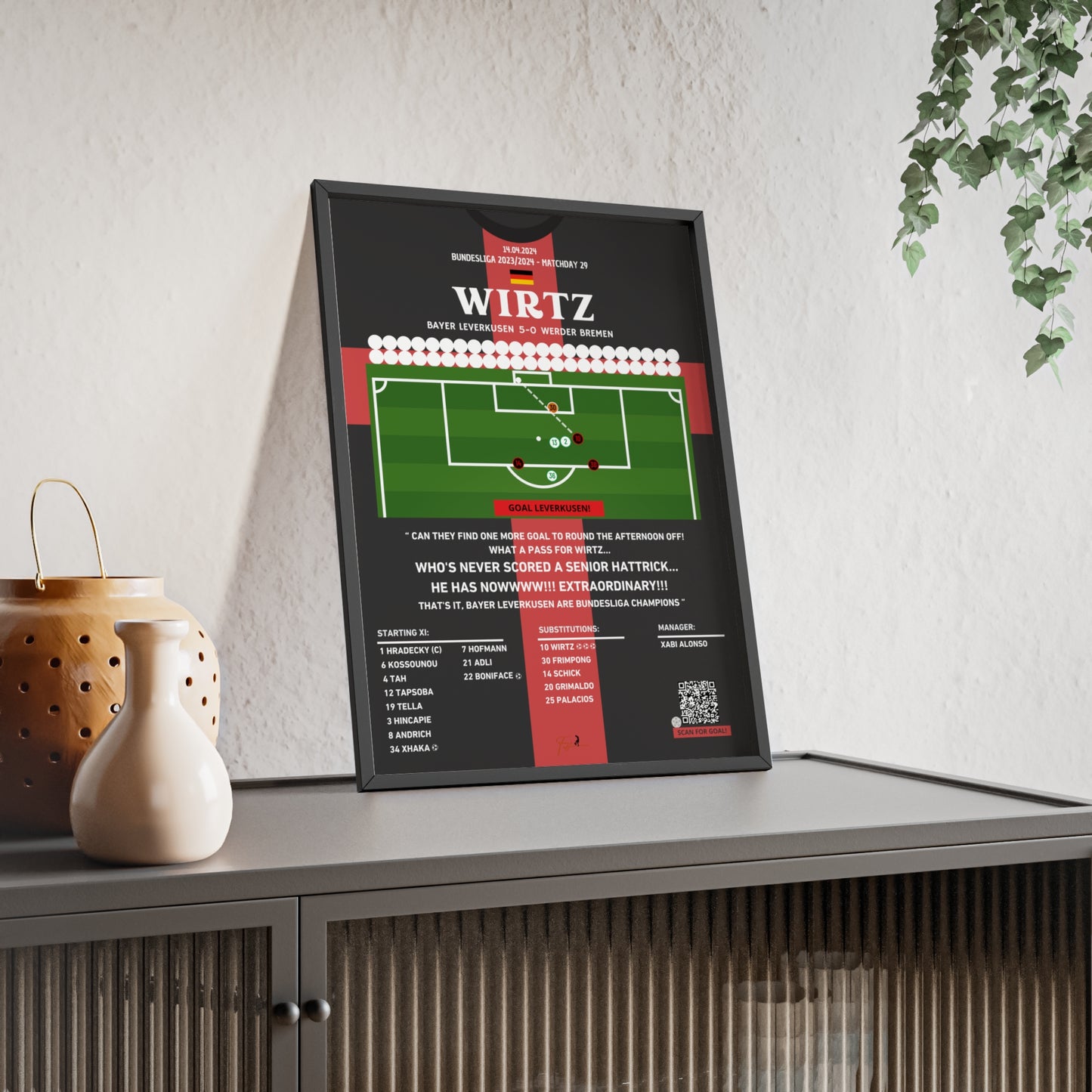 Wirtz Goal First Carrer Hattrick Bayer Leverkusen vs Bremen- Bundesliga 2023/2024