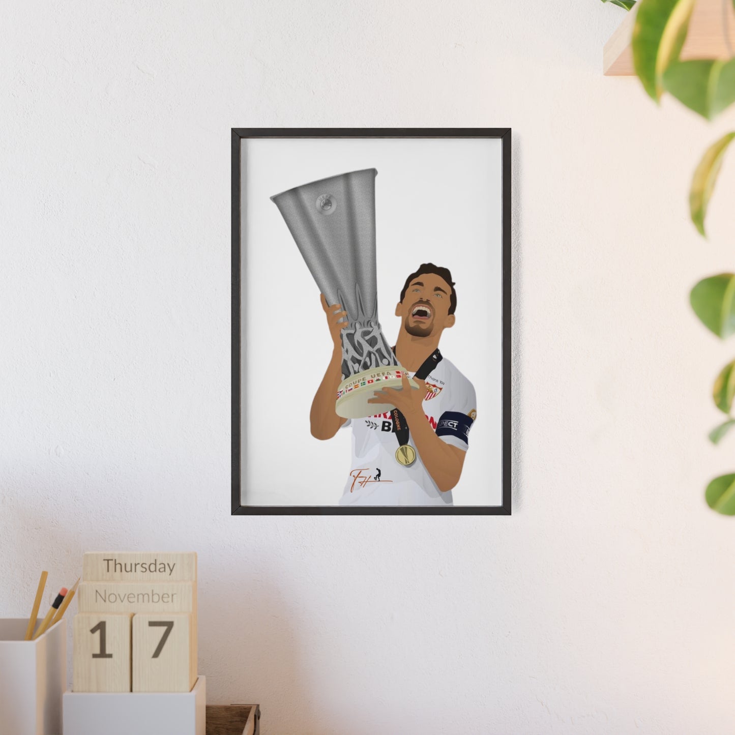 Sevilla Jesus Navas Levantando el Trofeo de la Europa League