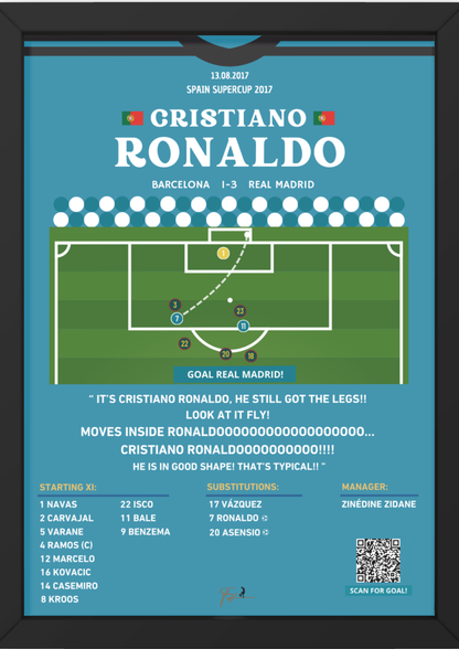 Cristiano Ronaldo Goal Real Madrid vs Barcelona - Spanish Supercup 2017