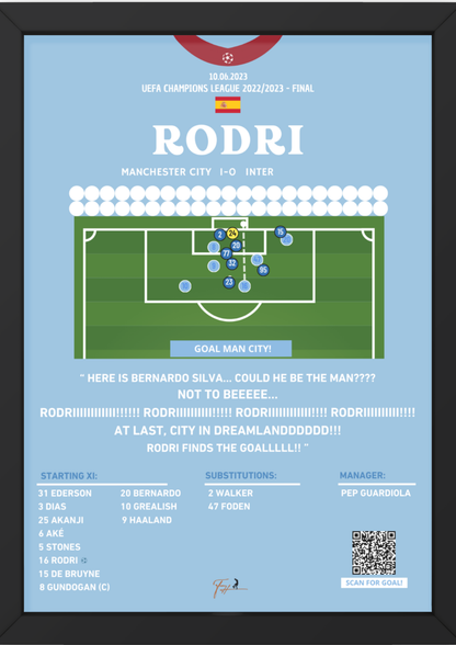 Rodri Final Goal Manchester City vs Internazionale- Champions League Final 2022/2023