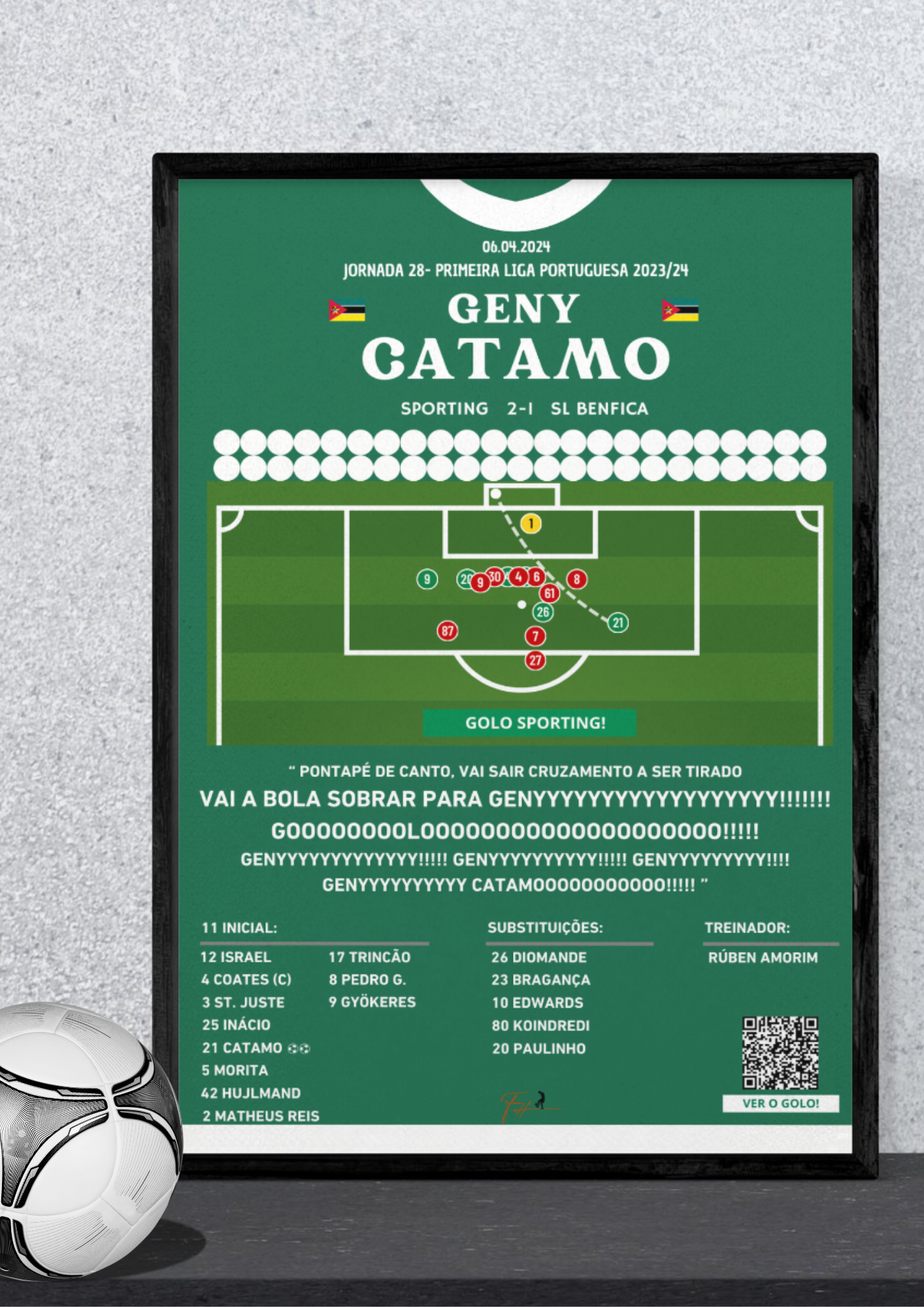 Geny Catamo Last Minute Goal Sporting vs Benfica - Primeira Liga Portuguesa 2023/2024