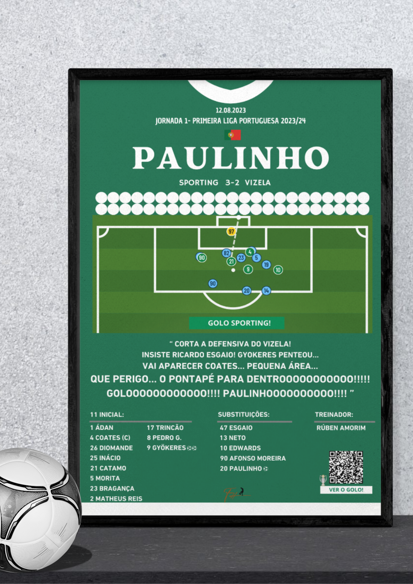 Paulinho Last Minute Goal Sporting vs Vizela - Primeira Liga Portuguesa 2023/2024