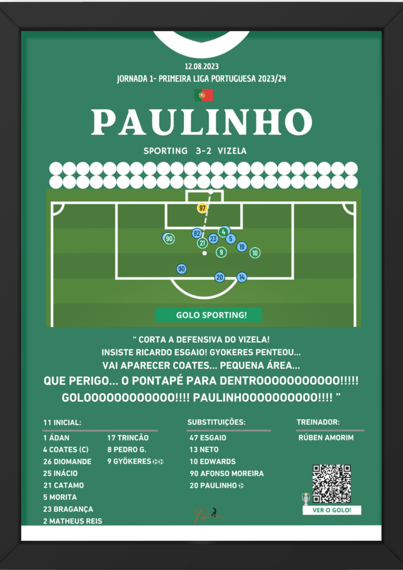 Paulinho Last Minute Goal Sporting vs Vizela - Primeira Liga Portuguesa 2023/2024