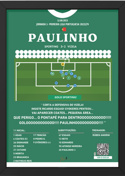 Paulinho Last Minute Goal Sporting vs Vizela - Primeira Liga Portuguesa 2023/2024