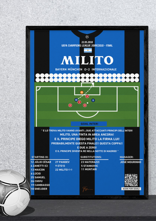 Diego Milito Final Goal Bayern vs Inter- Champions League Final 2009/2010