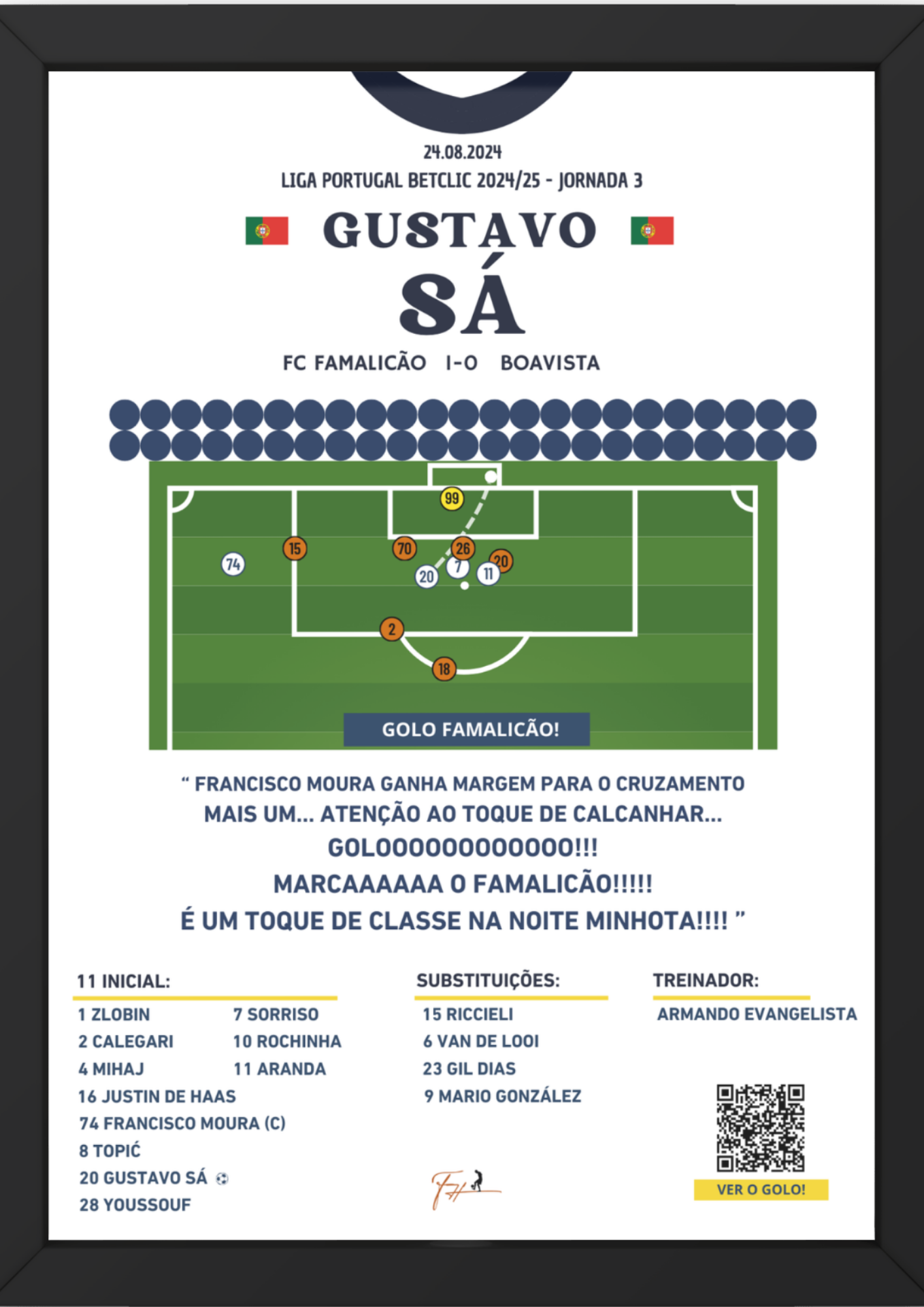 Gustavo Sá Goal Famalicão vs Boavista - Primeira Liga Portuguesa 2024/2025