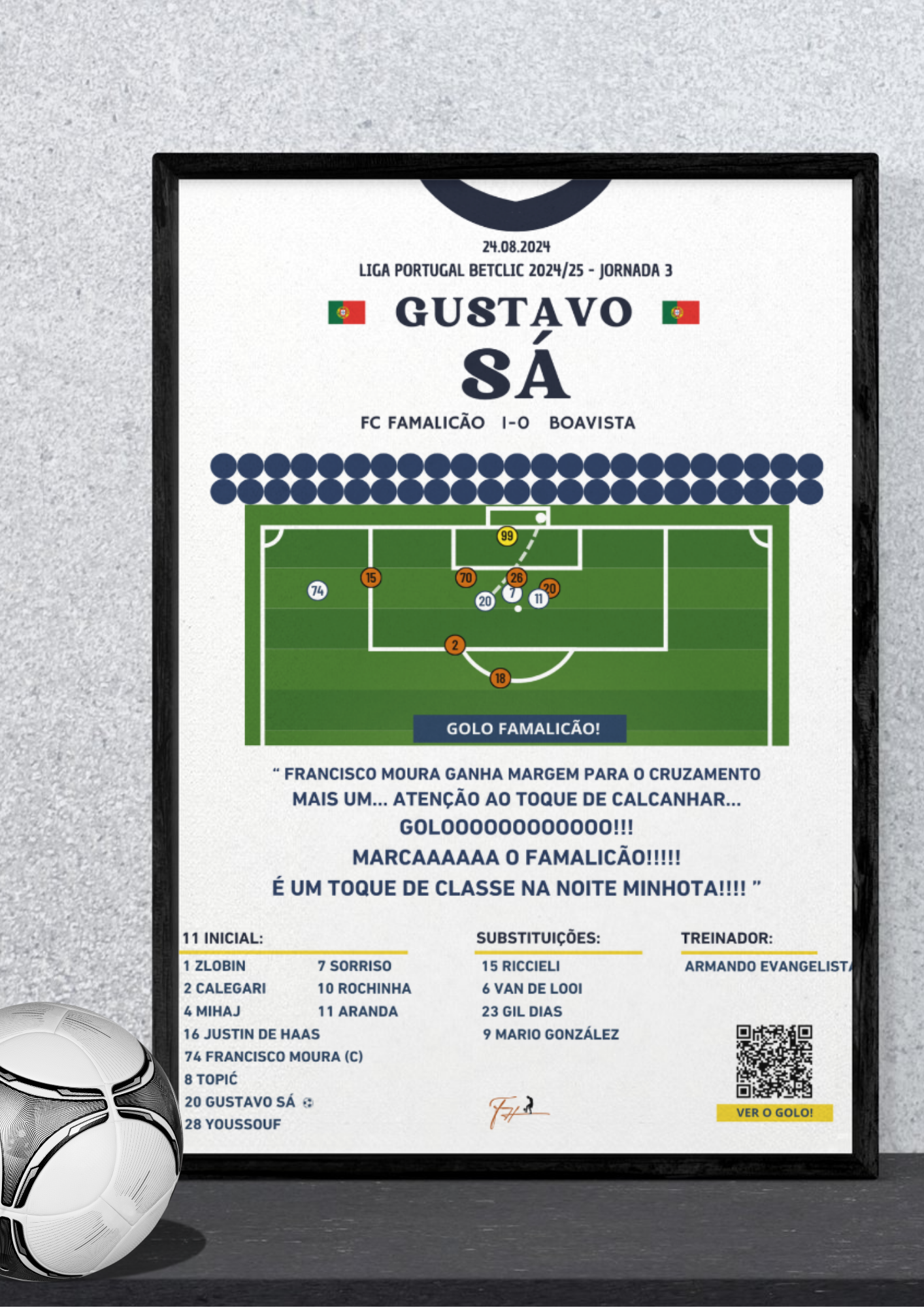 Gustavo Sá Goal Famalicão vs Boavista - Primeira Liga Portuguesa 2024/2025