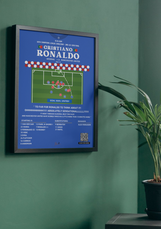 Cristiano Ronaldo Freekick Goal Arsenal Vs Manchester United - Semi Final Champions League 2008/2009