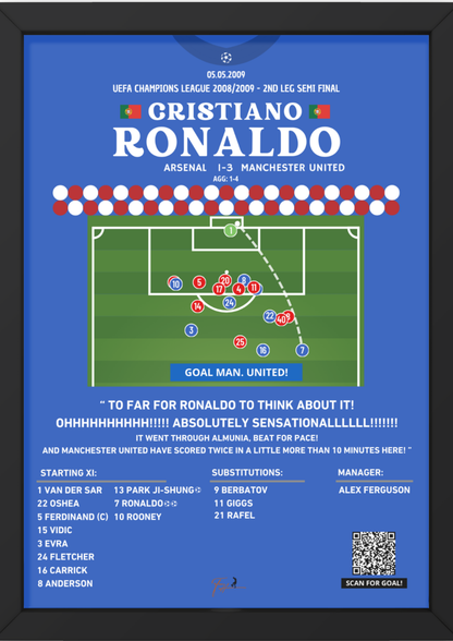 Cristiano Ronaldo Freekick Goal Arsenal Vs Manchester United - Semi Final Champions League 2008/2009