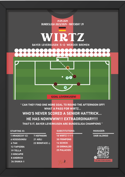 Wirtz Goal First Carrer Hattrick Bayer Leverkusen vs Bremen- Bundesliga 2023/2024