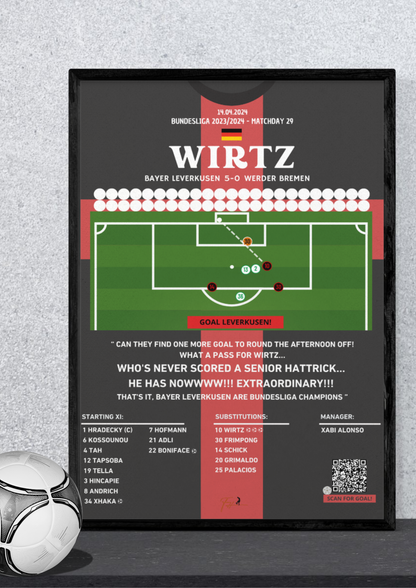 Wirtz Goal First Carrer Hattrick Bayer Leverkusen vs Bremen- Bundesliga 2023/2024