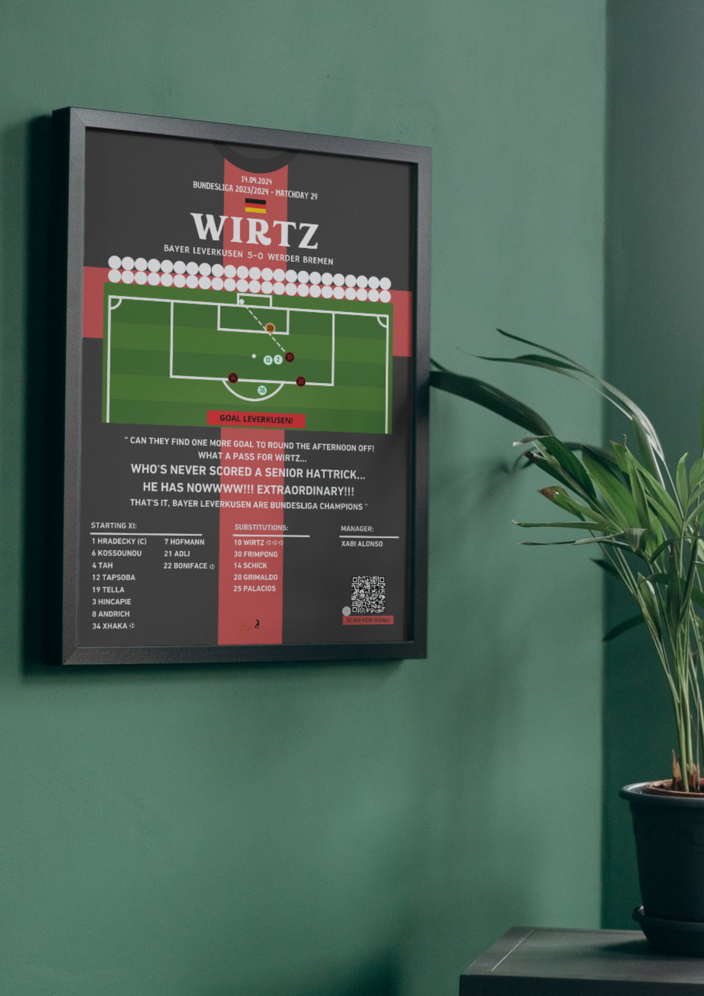 Wirtz Goal First Carrer Hattrick Bayer Leverkusen vs Bremen- Bundesliga 2023/2024