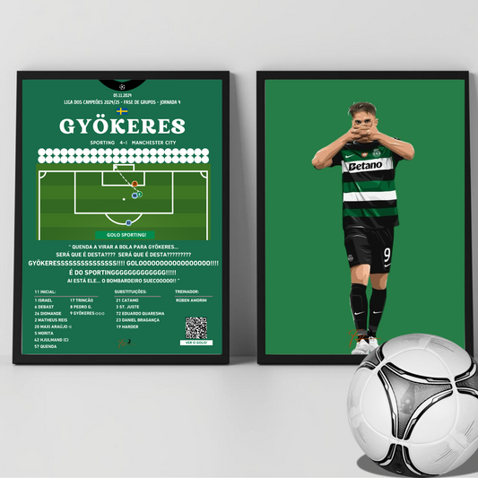 Gyökeres Mask Celebration + Hattrick Sporting vs Manchester City - Champions League 2024/2025