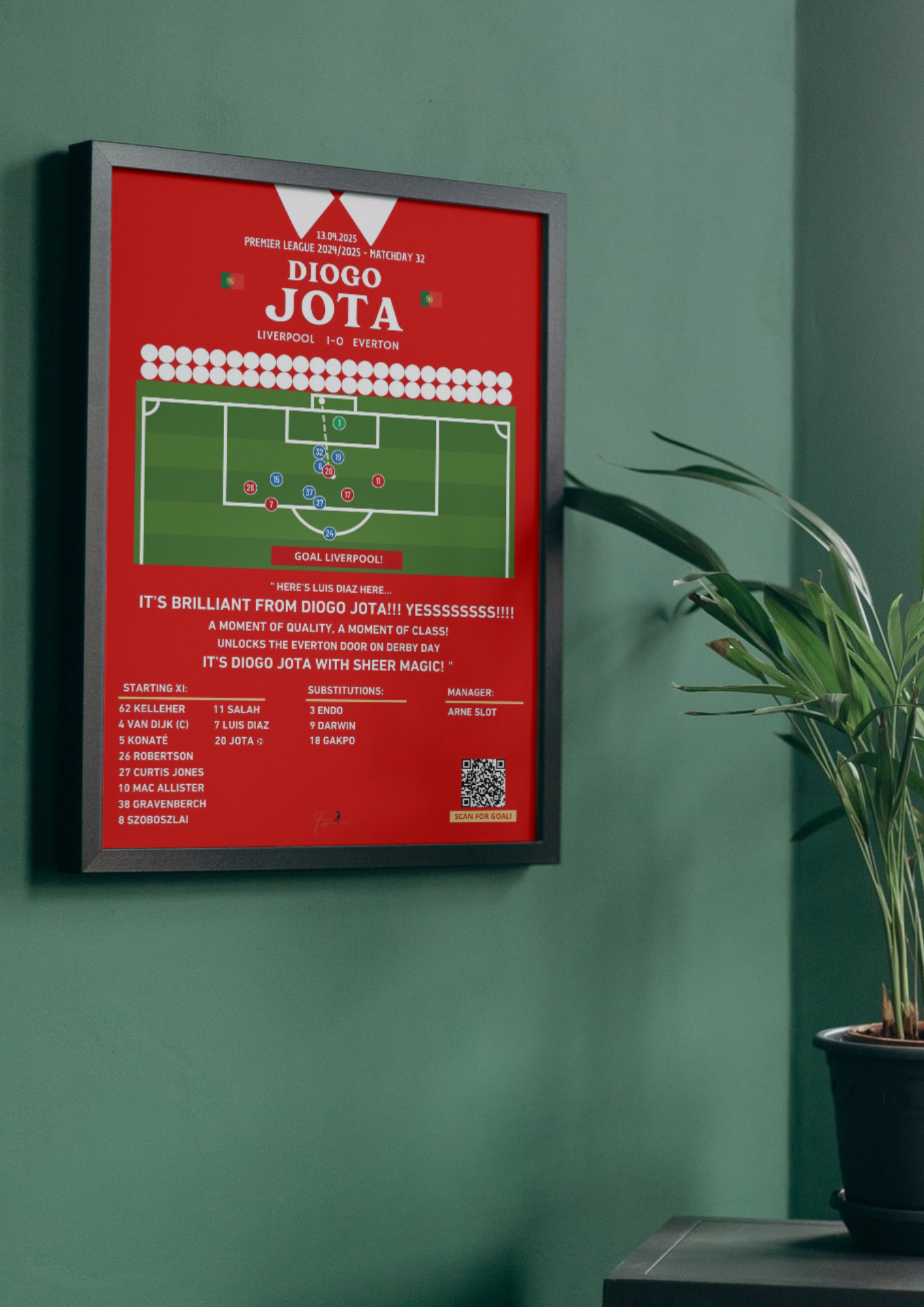 Diogo Jota Derby Liverpool Vs Everton - Premier League 24/25 Matchday 32