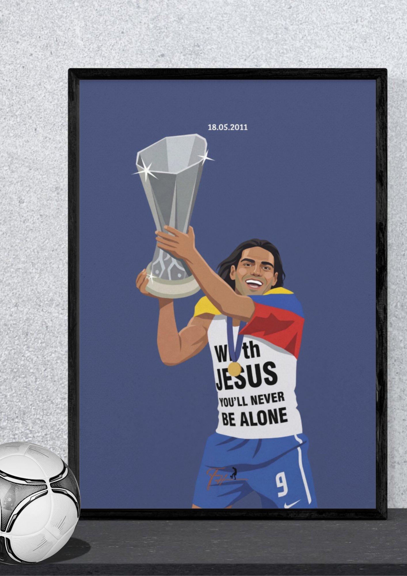 Falcao Europa League Final 2011 Title Celebration Vs Braga