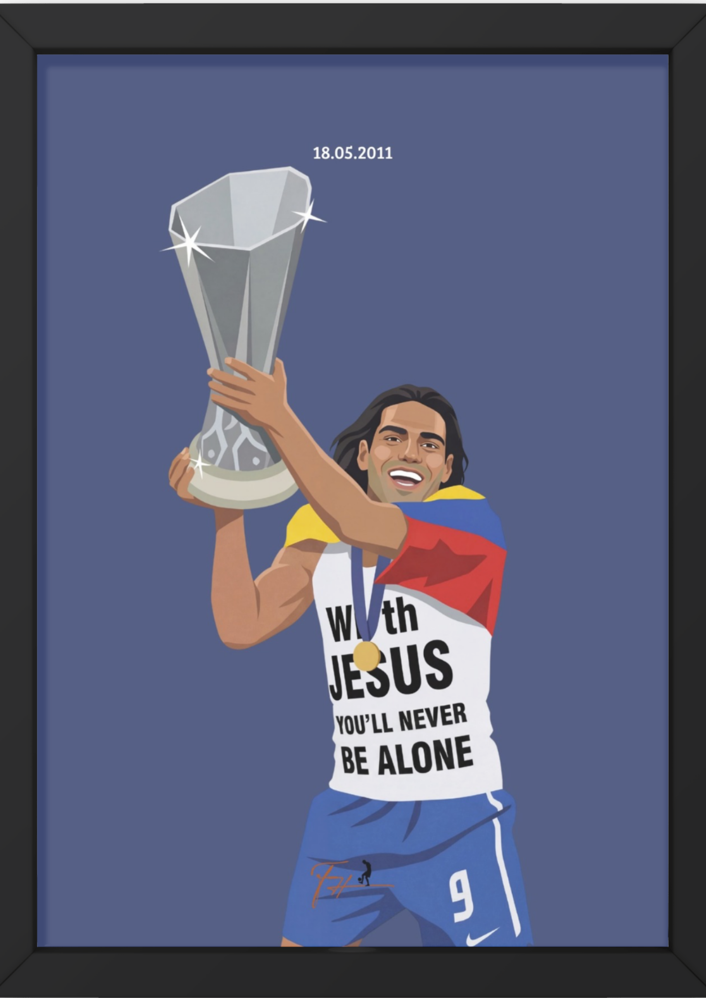 Falcao Europa League Final 2011 Title Celebration Vs Braga