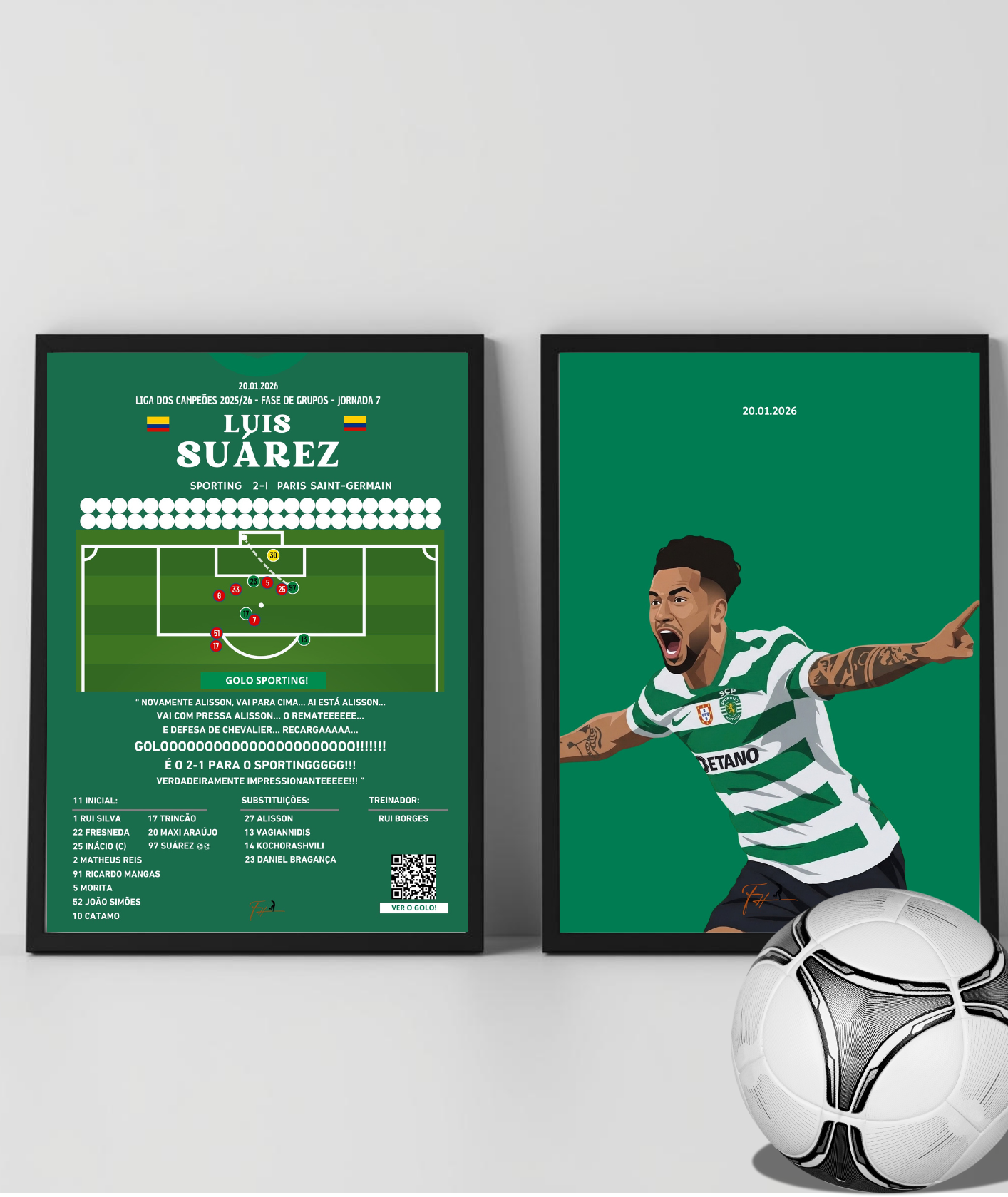 Luis Suárez Celebration Sporting vs PSG - Champions League 2025/2026