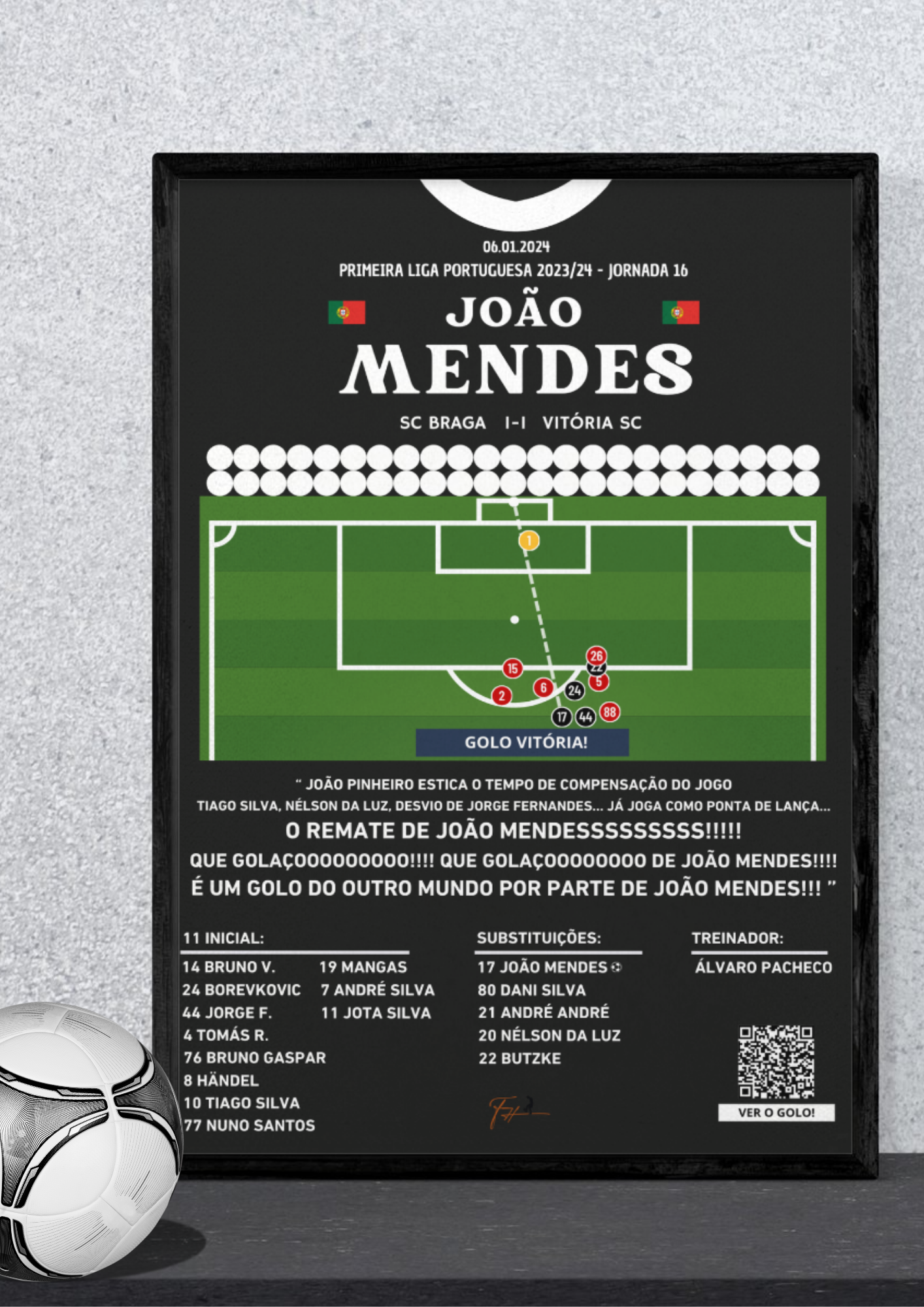 João Mendes Last Minute Goal Braga vs Vitória - Primeira Liga Portuguesa 2023/2024