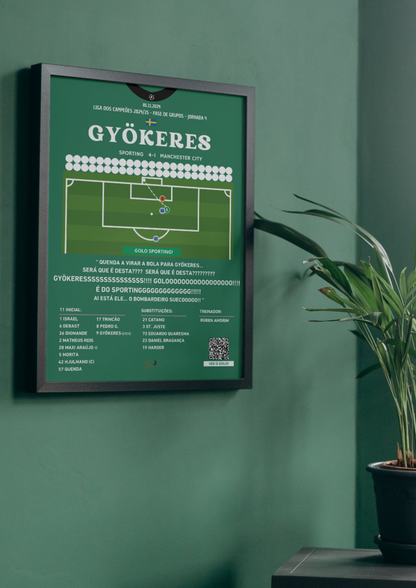 Gyökeres Hattrick First Goal Sporting vs Manchester City - Champions League 2024/2025