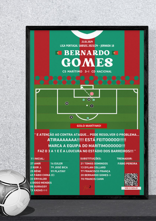 Bernardo Gomes Derby Final Goal Marítimo vs Nacional da Madeira - Segunda Liga 2023/2024